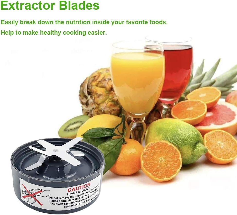 7 Stück Ersatz Entsafter Klingen, grau, passend für Original NutriBullet 600 W/900 W Pro Extctor Bla