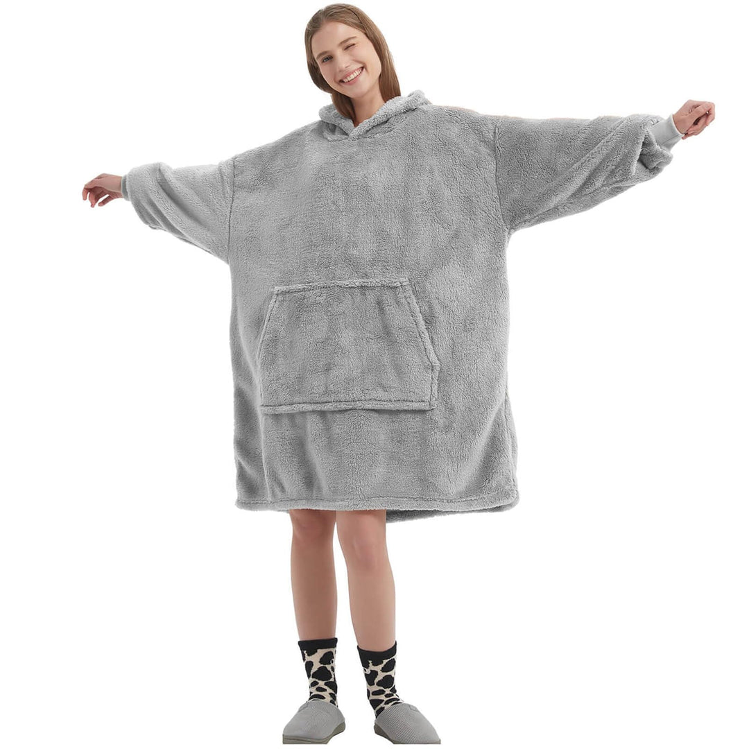 FELOVE Hoodie Decke Ärmeln Kuschelpullover Mit einer grossen Tasche,Tragbare Decke Ultra Soft Bequem
