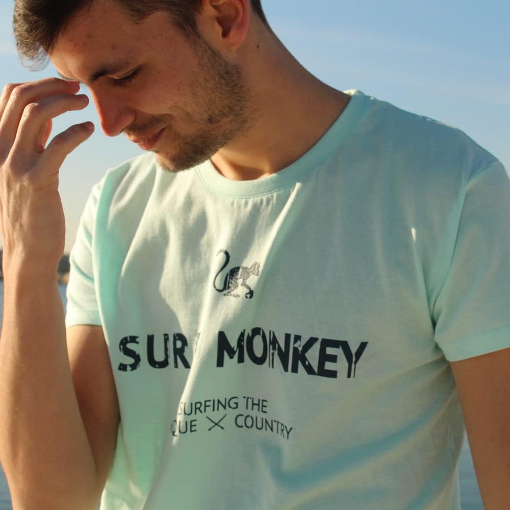 SURF MONKEY Bio-Baumwoll-T-Shirt, Zitronengelb M Himmel, M Himmel