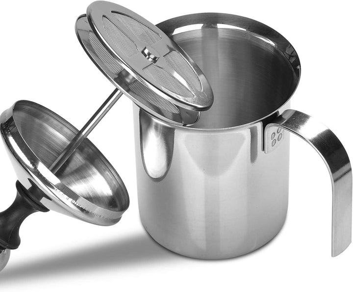 400ML Manuelle Milchaufschäumer Edelstahl Milchaufschäumer Doppel mesh Schaumbecher Schaumstoff Sahn