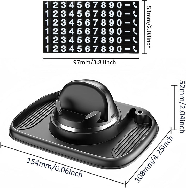 360° Drehbar Kfz-Handyhalterung, Universal Halterung Auto Silikon, Non-Slip Multifunktionales Telefo