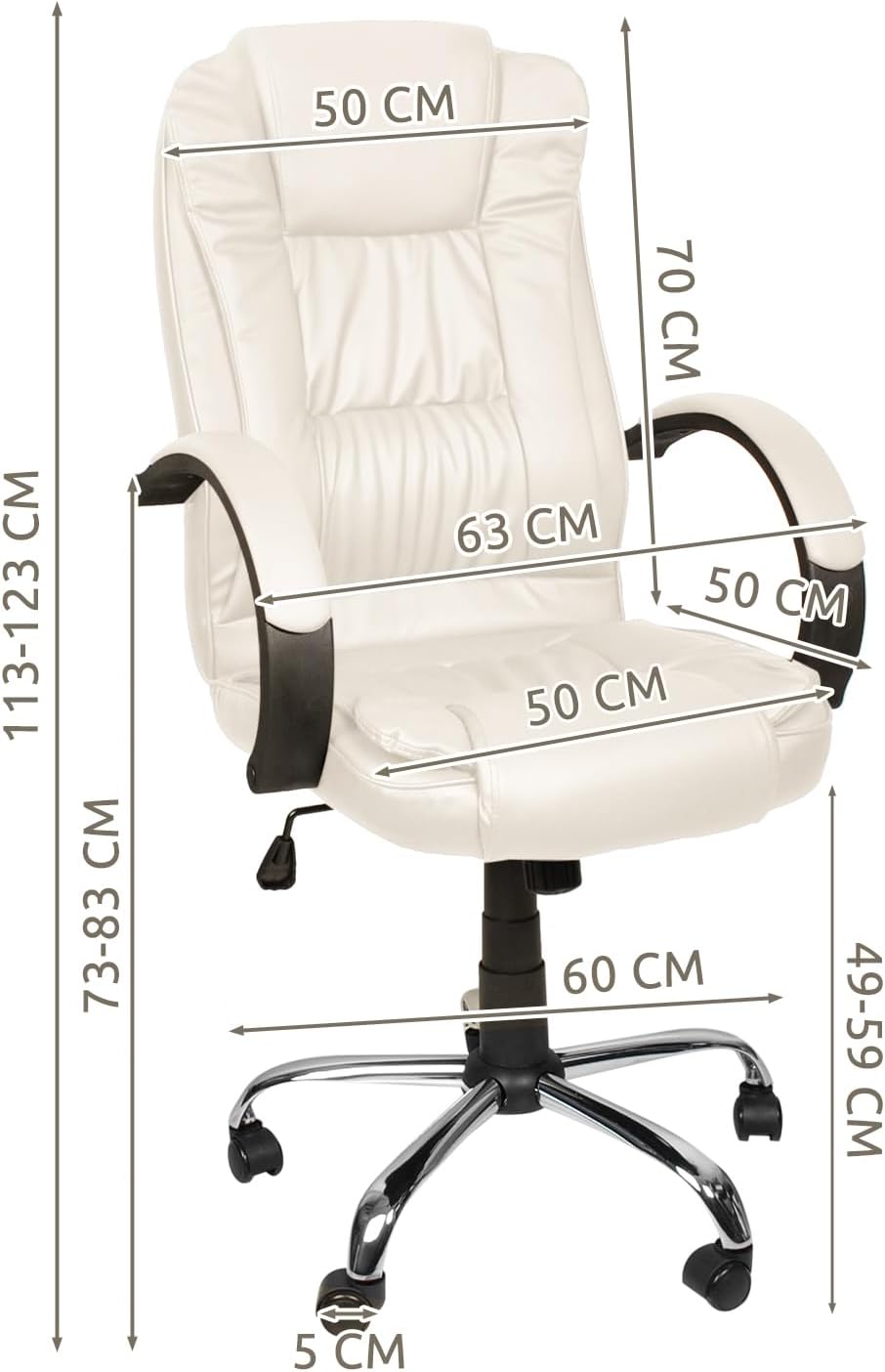 MALATEC Bequeme Bürostuhl Chefsessel Drehstuhl Ergonomischer Schreibtischstuhl mit Kunstlederbezug S