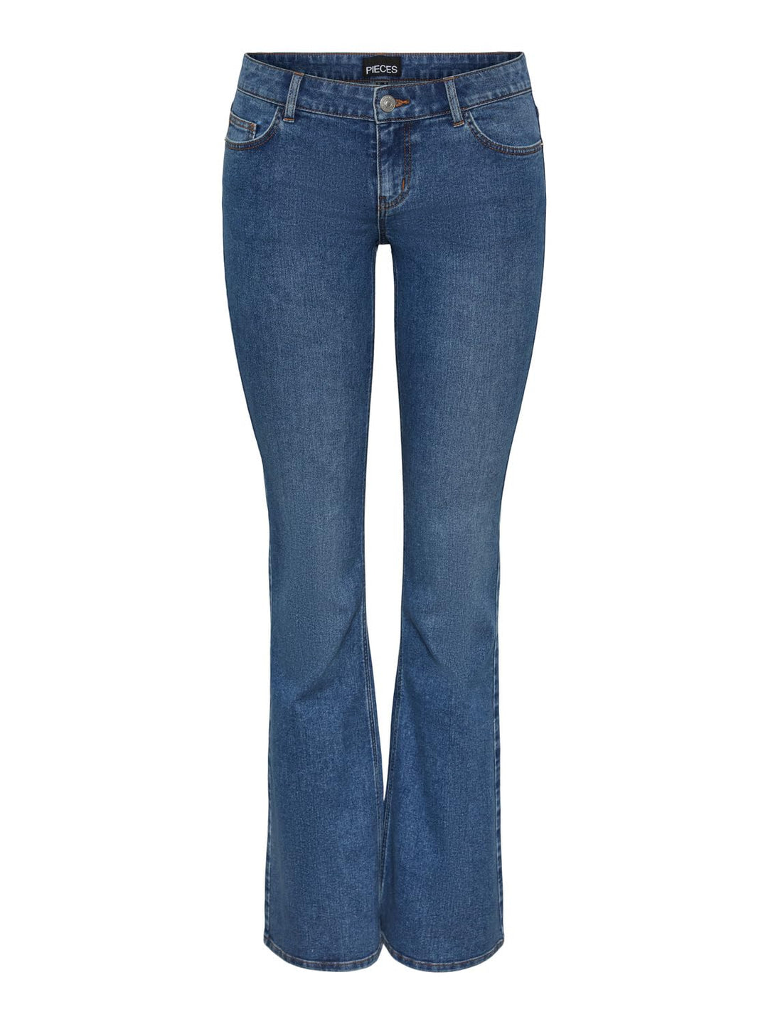 PIECES Damen Pcpeggy Lw Flared Mb Jeans Noos Bc M / 30L Medium Blue Denim, M / 30L Medium Blue Denim