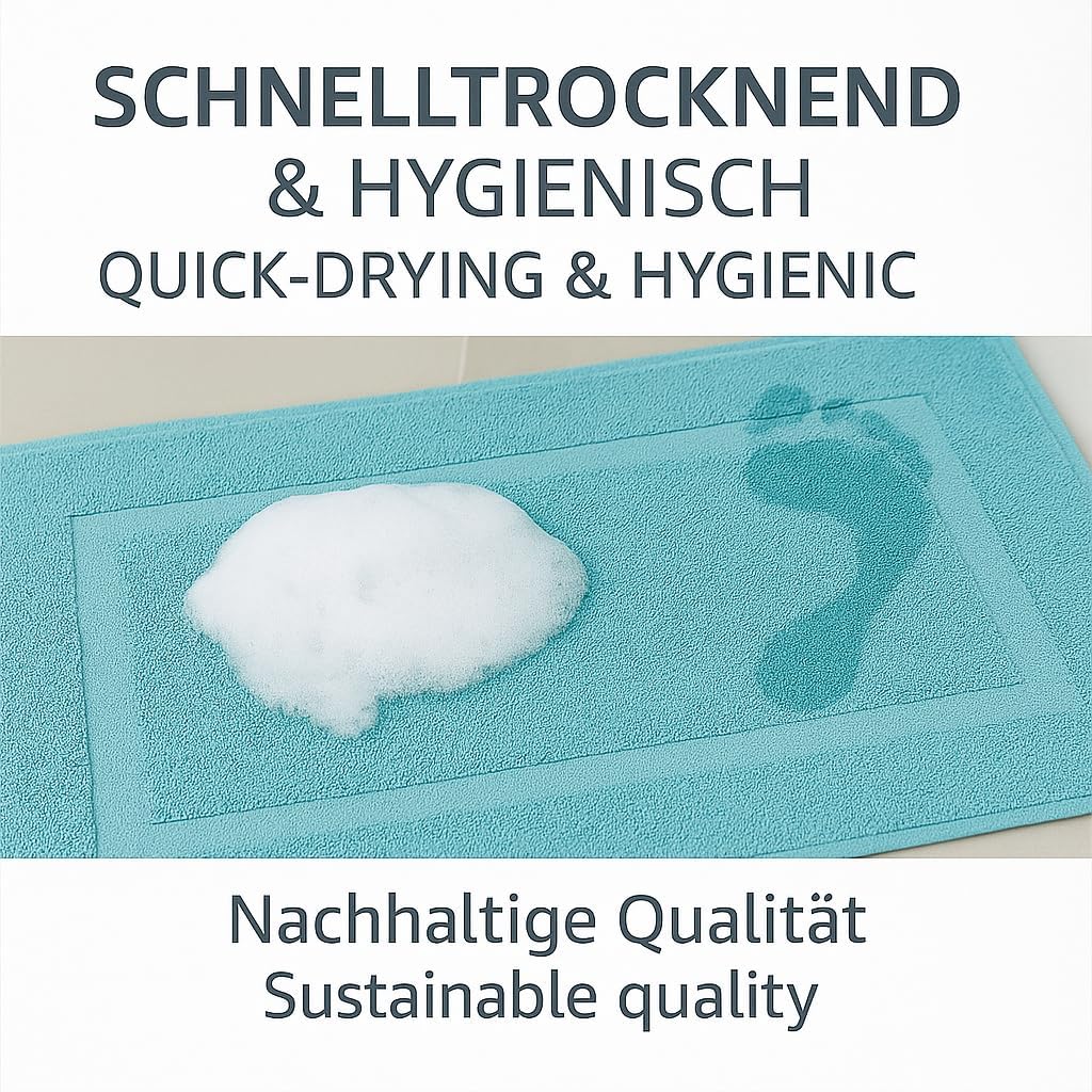 Betz Badvorleger Premium 10 Stück 50×70 cm – Badematte aus 100% Baumwolle (ca. 650 g/m²), saugstark