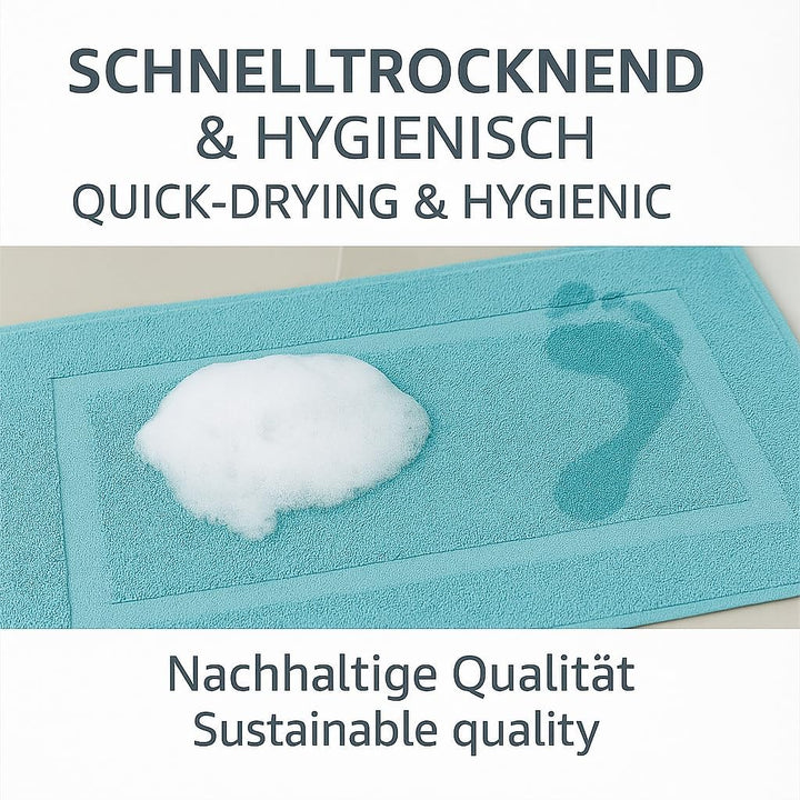 Betz Badvorleger Premium 10 Stück 50×70 cm – Badematte aus 100% Baumwolle (ca. 650 g/m²), saugstark