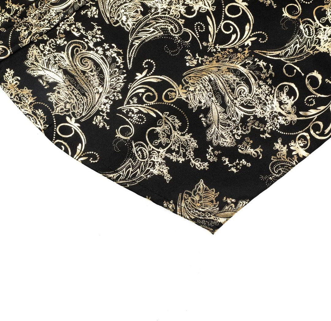 Allthemen Herren Jacquard Hemd Langarm Satin Freizeithemd Paisley Herrenhemd für Party Hochzeit XXL