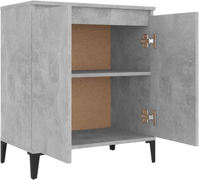 Susany Sideboard mit 2 Türen, Kommode Anrichte Mehrzweckschrank Schrank Spanplatte Betongrau 60x35x7