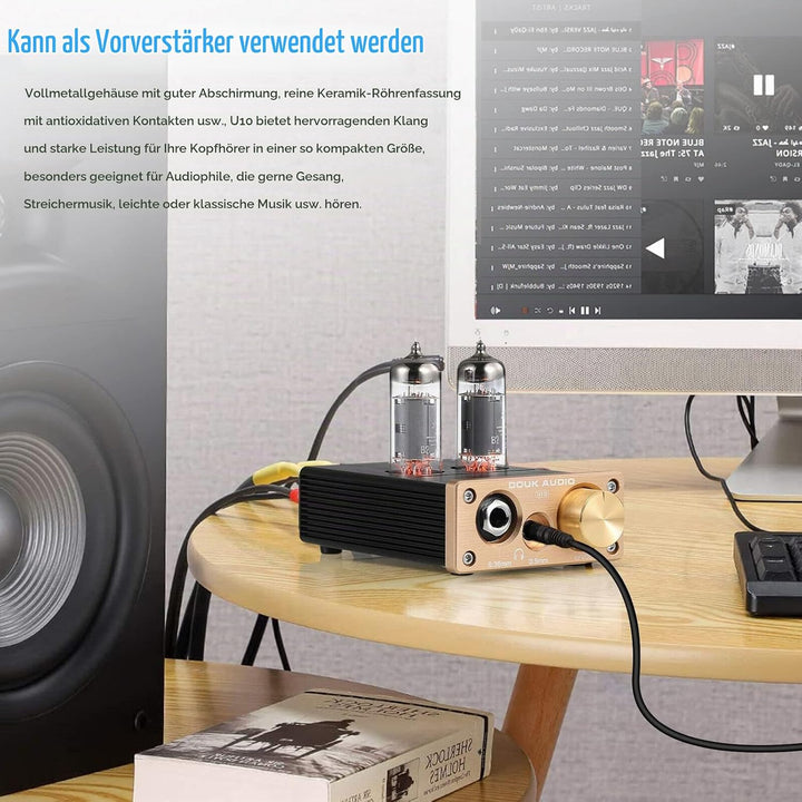 Douk Audio U10 Mini Röhren Kopfhörerverstärker HiFi Tube Headphone Amplifier Stereo Vorverstärker fü