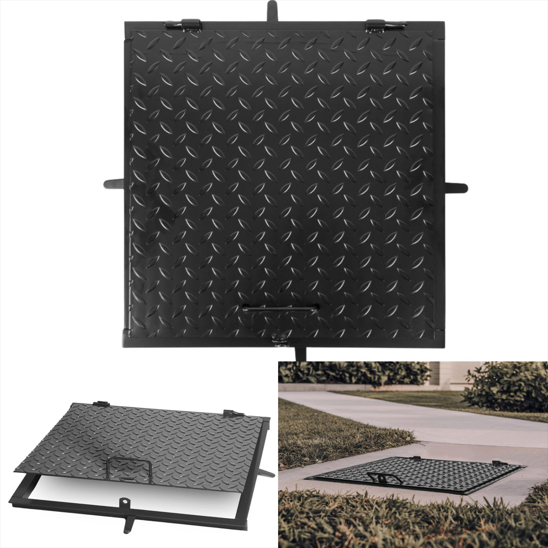 STREND PRO Schachtabdeckung 50x50 cm - 3mm METALL Schachtdeckel 500x500 | Begehbar, UV-beständig, Ab