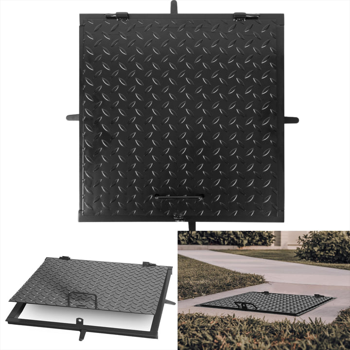 STREND PRO Schachtabdeckung 50x50 cm - 3mm METALL Schachtdeckel 500x500 | Begehbar, UV-beständig, Ab