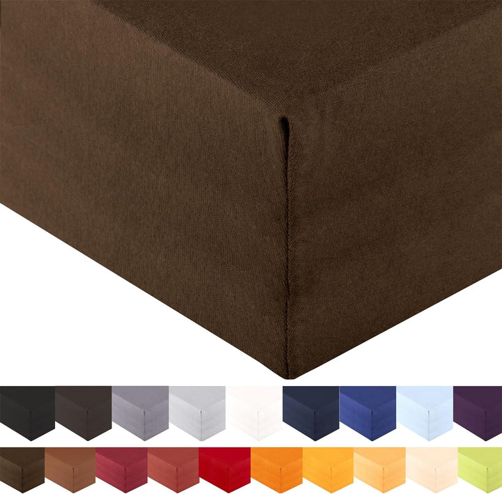 aqua-textil Royal XL Spannbettlaken Boxspringbett Wasserbett 200x220-220x240 cm dunkel braun 210g/qm