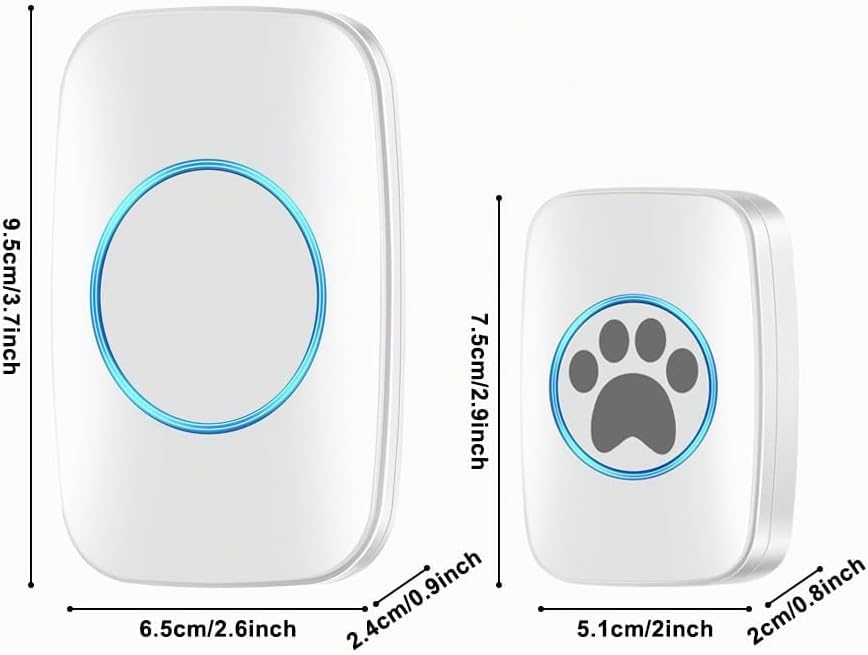 DONGKER Haustiere Kabellose Trainingsglocken, Drahtlose Hundeklingel/Katzenklingel Buzzer, IP44 Wass