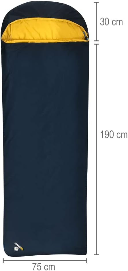 Leichter Deckenschlafsack Trek Comfort von outdoorer mit 880g – Reise Schlafsack Erwachsene in Blau,