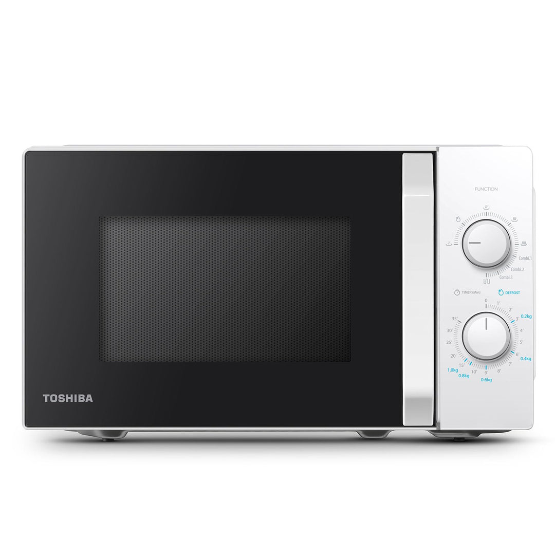 Toshiba MW2-MG20P(WH) 3 in 1 Mikrowelle mit Grill, 20 L, 5 einstellbare Leistungsstufen, Timer, 800