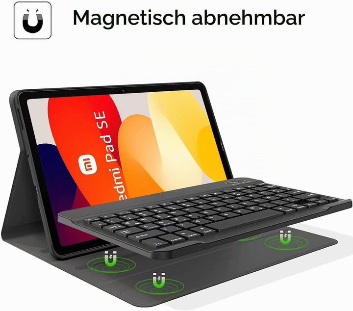 Wineecy Tastatur Hülle für Xiaomi Redmi Pad SE 11 Zoll 2023 Tablet, Slim Schutzhülle mit Magnetisch