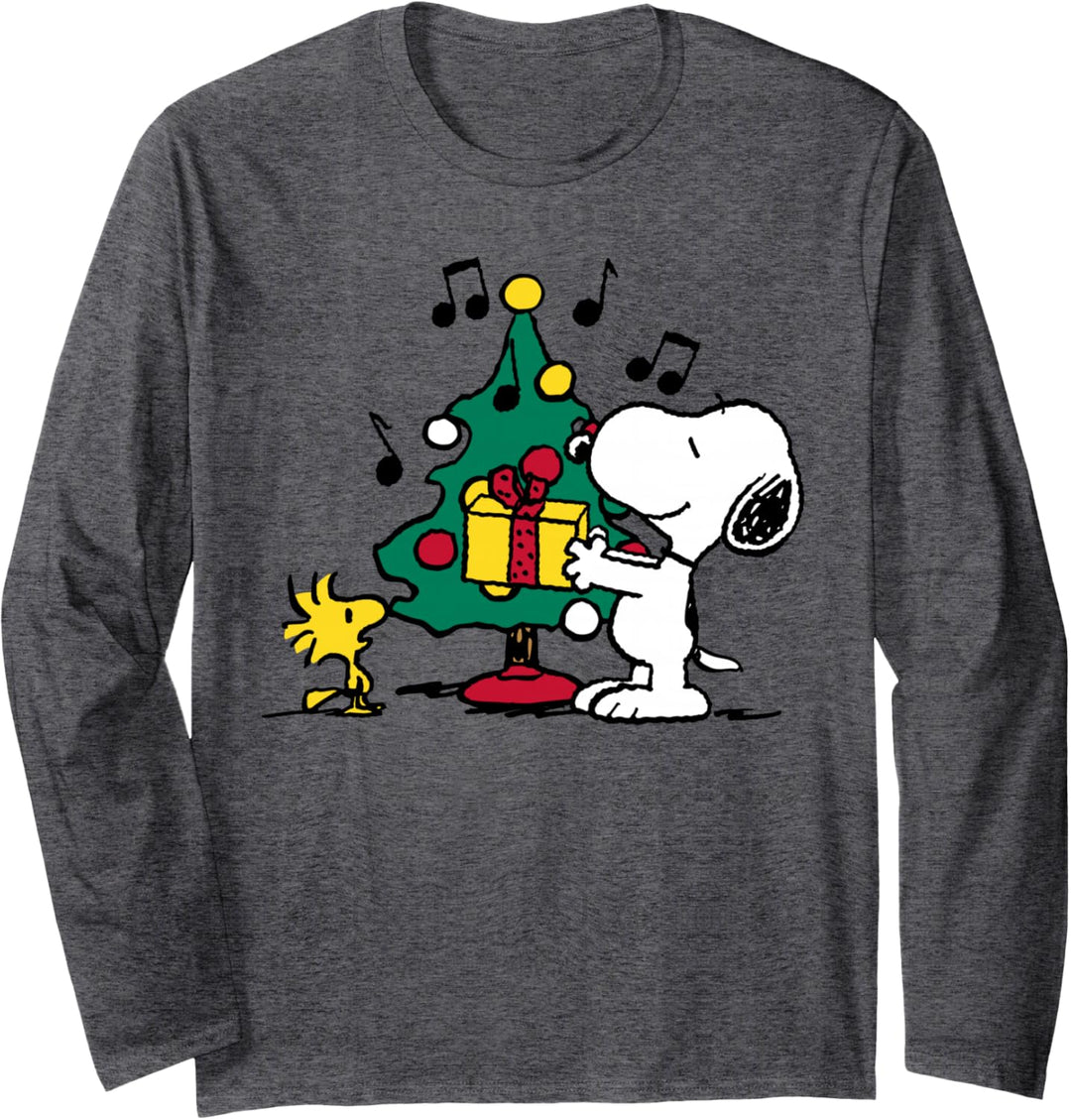 Peanuts Snoopy and Woodstock Feiertags-Weihnachtsbaum Langarmshirt