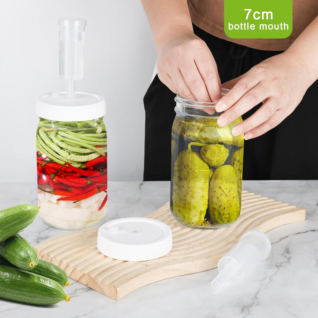 2 Stück Fermentierglas 1L, Fermentiergläser mit Gärventil, Fermentierset, Fermentationsglas, GäRbehä
