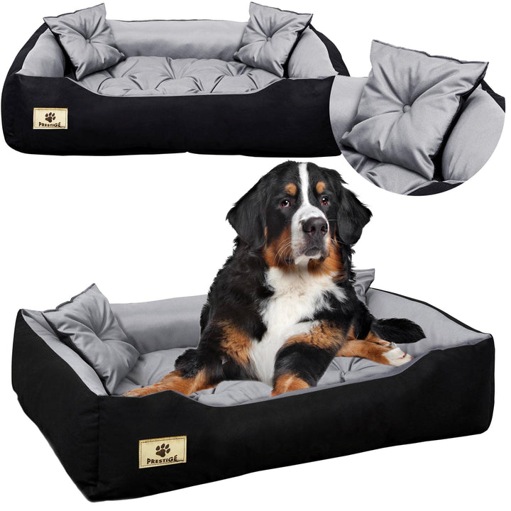 EDANTI Hundebett Hundekissen Katzenbett Tierbett Hundesofa Wasserdicht Grau/Schwarz für grosse mitte