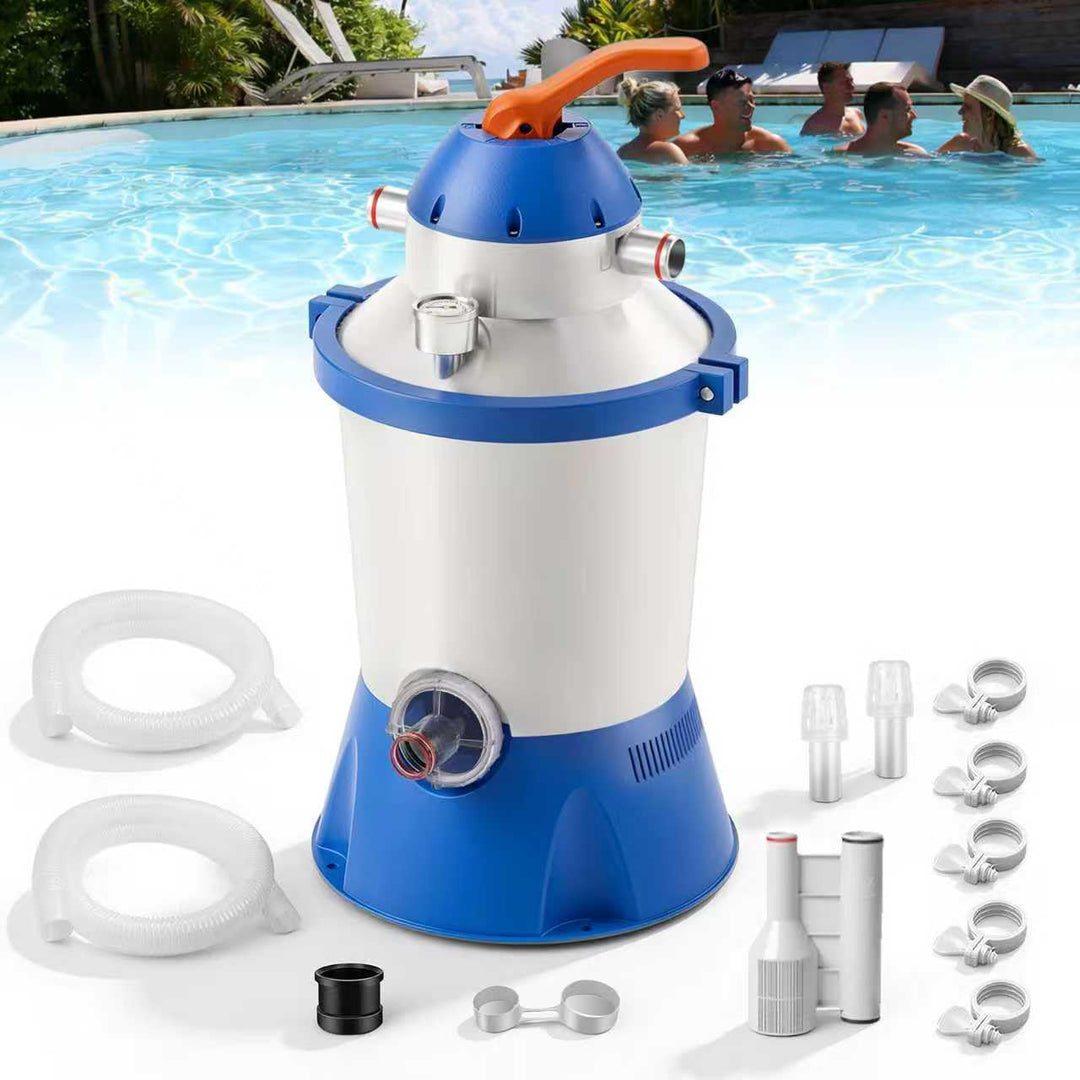 Sandfilteranlage Pool für Aufstellpool 3785L/h 90W - Komplettset Poolpumpe Sandfilter für kleine Poo