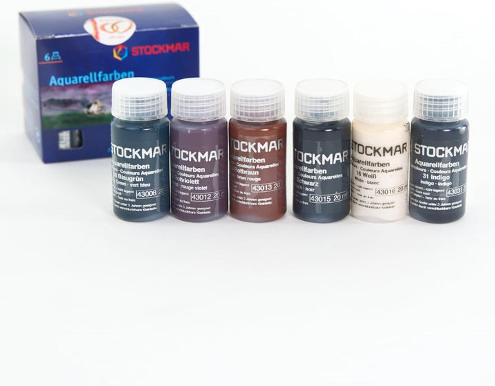 Stockmar Aquarellfarbe 20 ml, Ergänzungs-Sortiment 6 Farben im Kartonetui