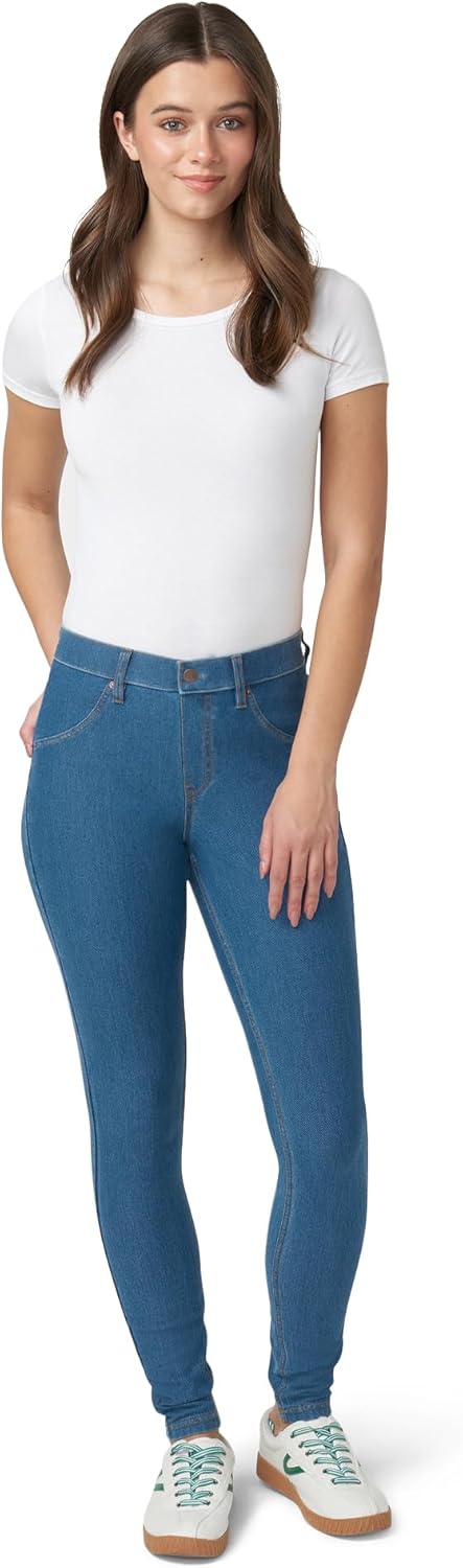 HUE Frauen Geblümter Altmeister-Denim Hochgeschlossene Leggings | Modische Leggings M Mittlerer Wasc