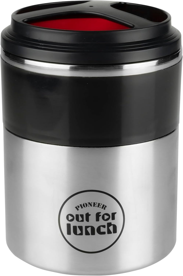 Pioneer Thermo-Speisebehälter 1,5 L Edelstahl Doppelwandig 2-in-1 mit Extra Breiten Öffnung, Isolier