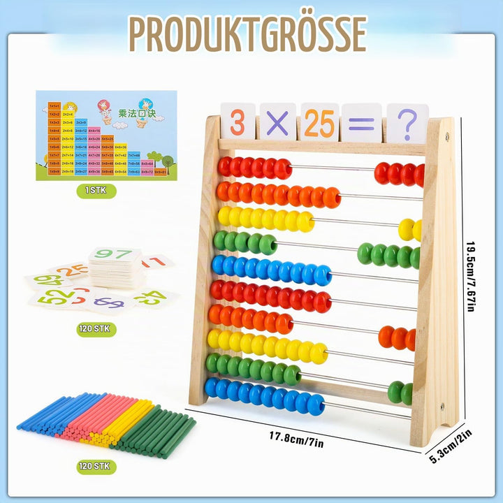 Rechenschieber Kinder, Rechenschieber Grundschule mit 100 Bunten Perlen, Rechenmaschine Kinder mit 1