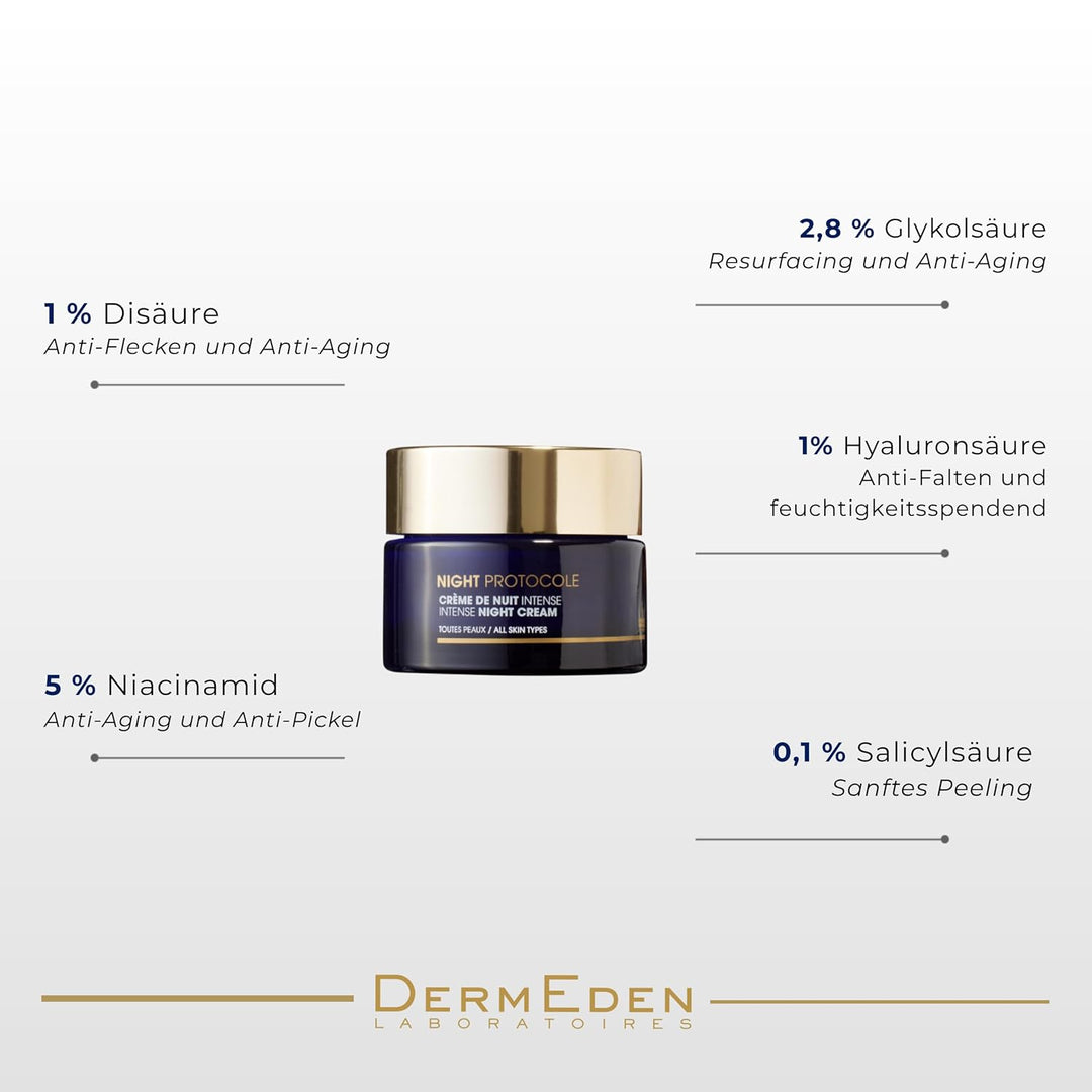 DermEden - Regenerierende Nachtcreme 50 ml - Fördert die Zellerneuerung für eine prallere, straffere