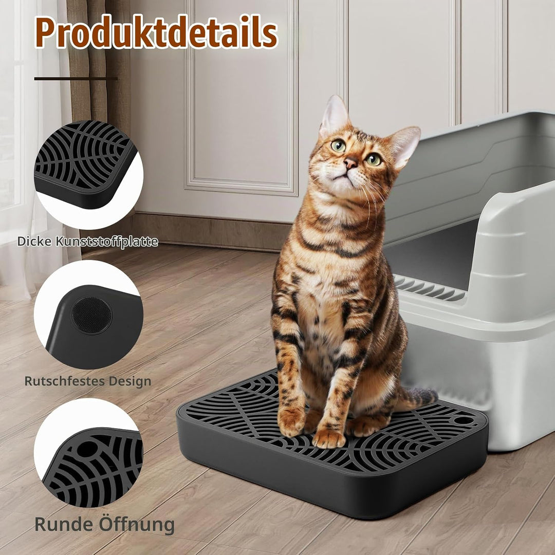 Kunststoff Katzentreppe, Katzentoilettenrampe mit Filterfunktion, Katzenstreu-Filterpedal für Kätzch