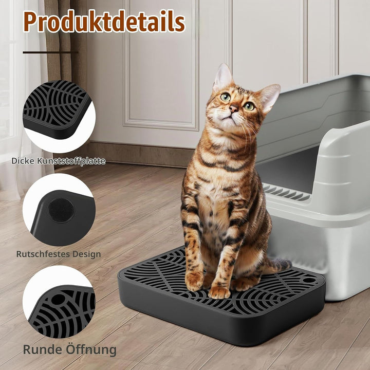 Kunststoff Katzentreppe, Katzentoilettenrampe mit Filterfunktion, Katzenstreu-Filterpedal für Kätzch