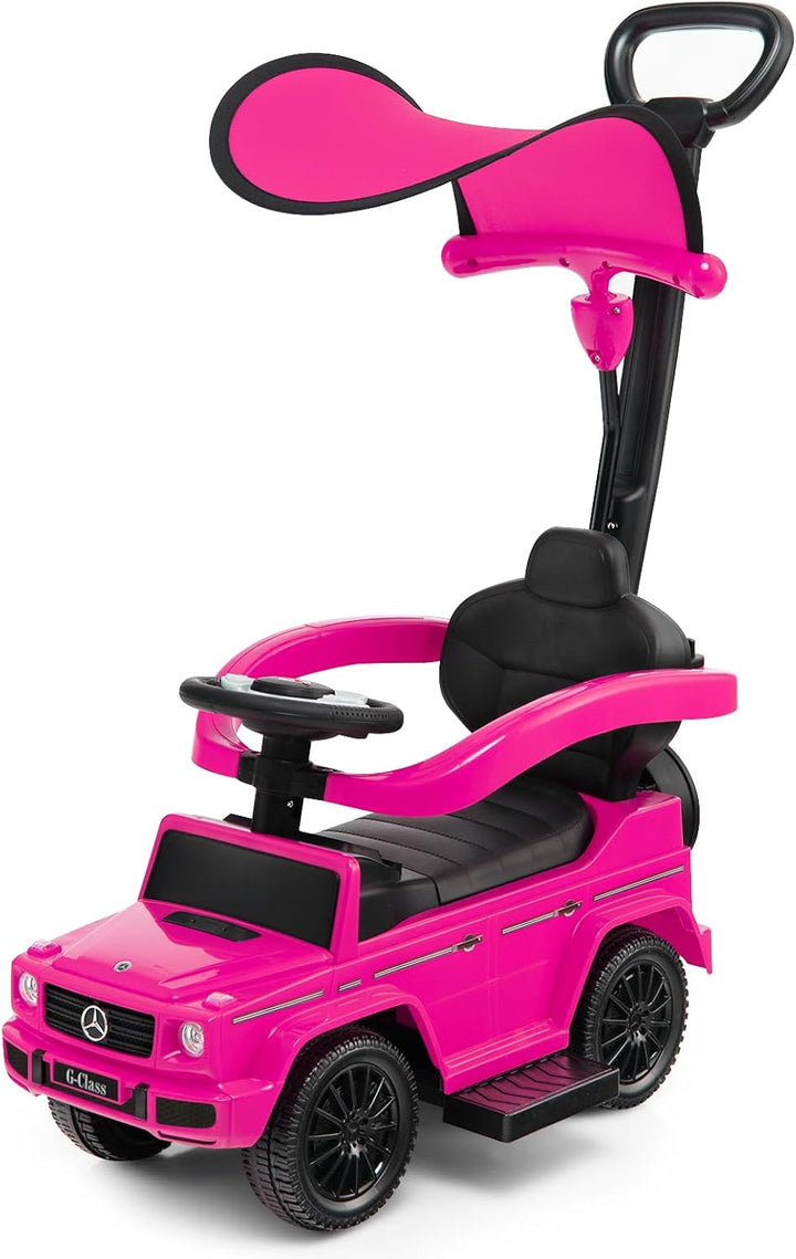 DREAMADE 3-in-1 Kinder Rutschauto,Mercedes-Benz lizenzierter Schiebewagen mit Schiebegriff, verstell