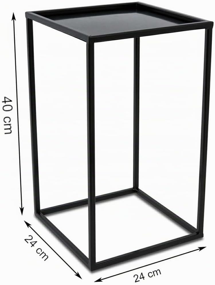 Loft HowHomely Blumenständer Metall Schwarz 40 cm Hoch - Solider und Robuster Blumenhocker Metall -