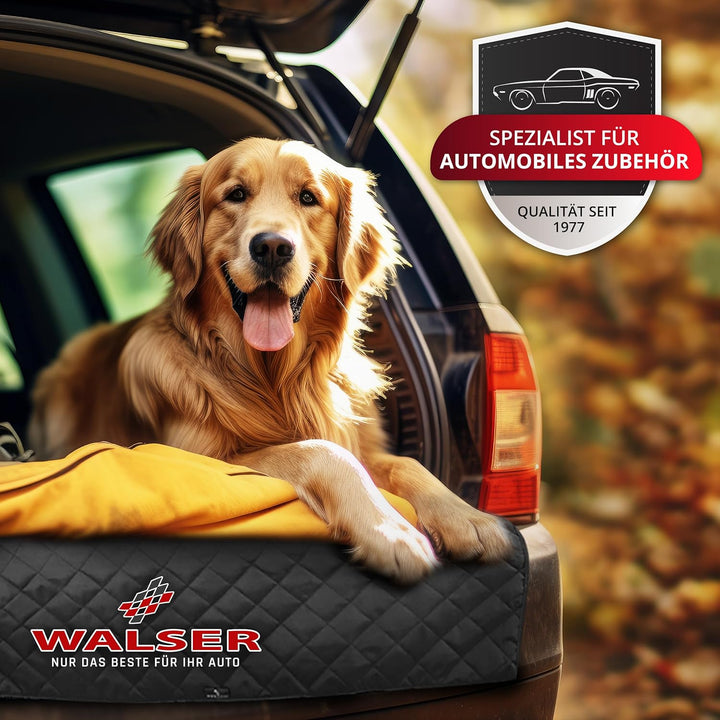 Walser Kofferraumschutz Hund - robuste 330g/qm Kofferraum Schutzmatte Hund - 100% wasserdicht - mit