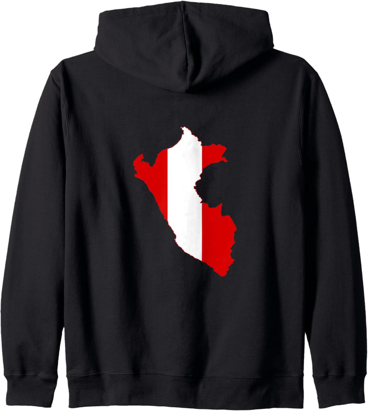 Peru Country Outline On Flag Kapuzenjacke