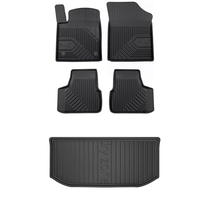 MOTOS Satz Gummifussmatten und Kofferraummatten passend für Skoda Citigo 2011-2019 Hatchback, oberer