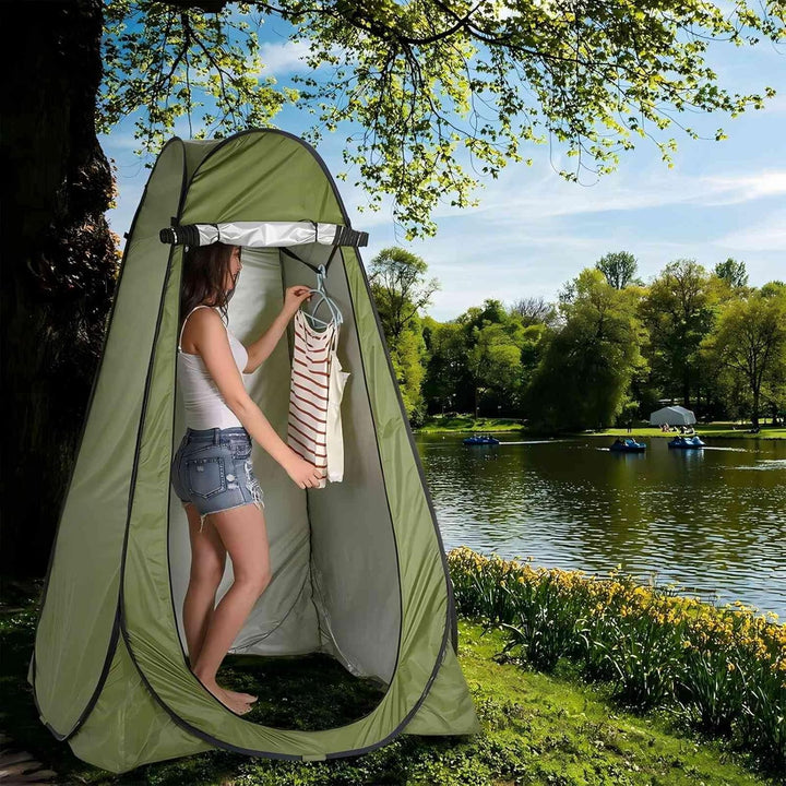 Pop Up Duschzelt Toilettenzelt Umkleidezelt Camping Privatsphäre Beistellzelt Grün, Grün