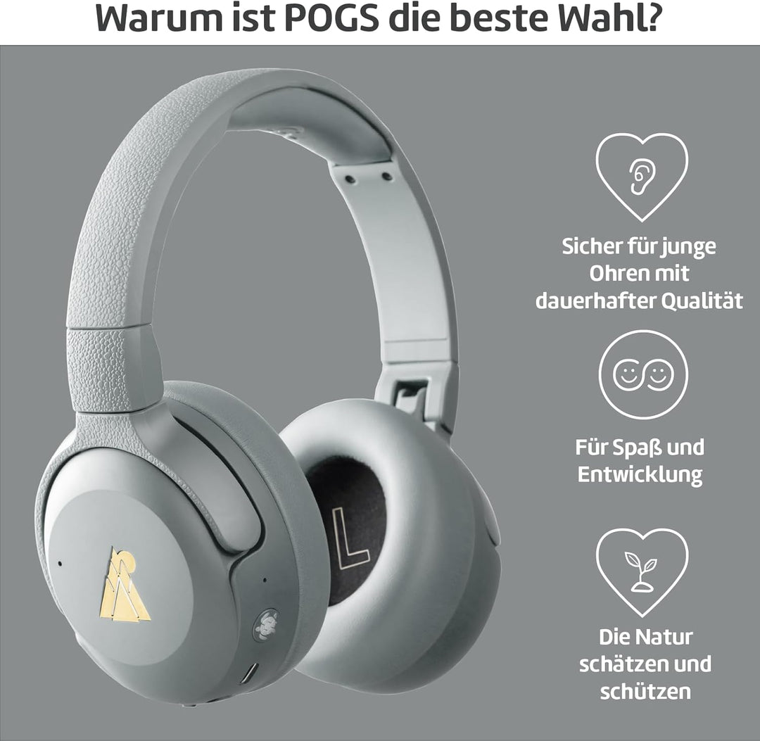 POGS Drahtloser Bluetooth Over-Ear Noise Cancelling-Kopfhörer | The Turtle | Faltbarer robuster Kopf