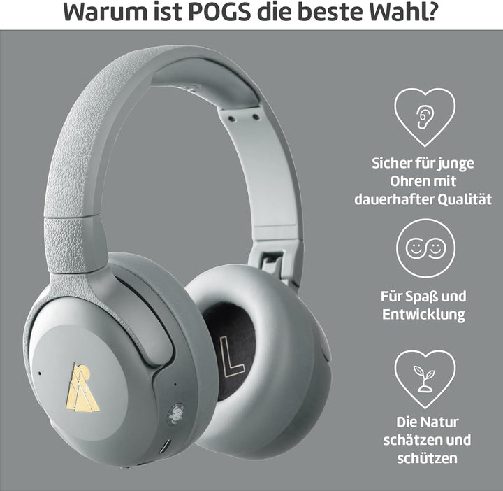 POGS Drahtloser Bluetooth Over-Ear Noise Cancelling-Kopfhörer | The Turtle | Faltbarer robuster Kopf