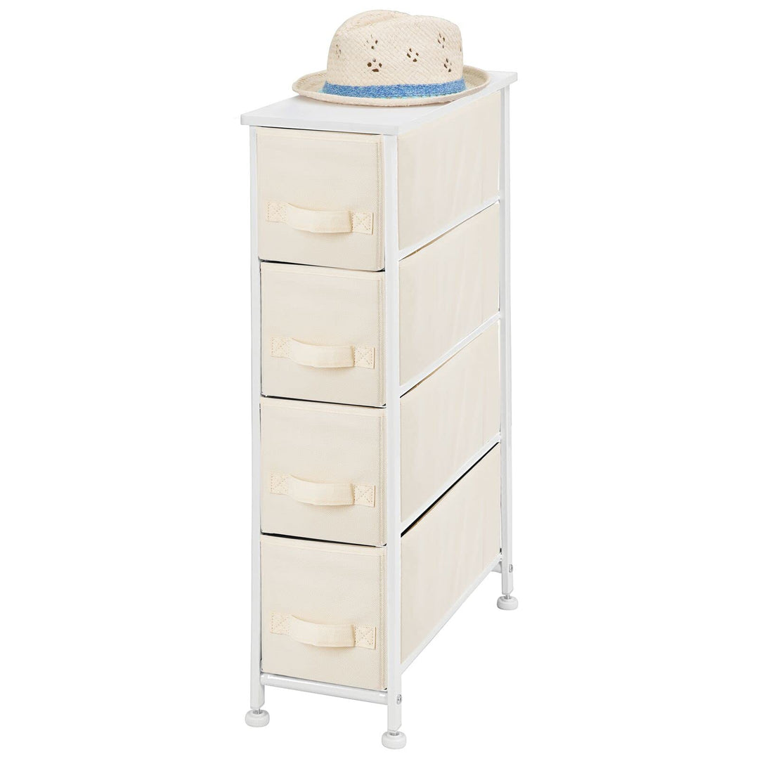 mDesign Kommode mit 4 Schubladen – schmaler Schubladenschrank mit MDF-Holzplatte für Schlafzimmer, W
