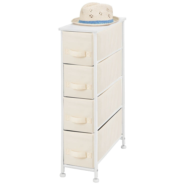 mDesign Kommode mit 4 Schubladen – schmaler Schubladenschrank mit MDF-Holzplatte für Schlafzimmer, W