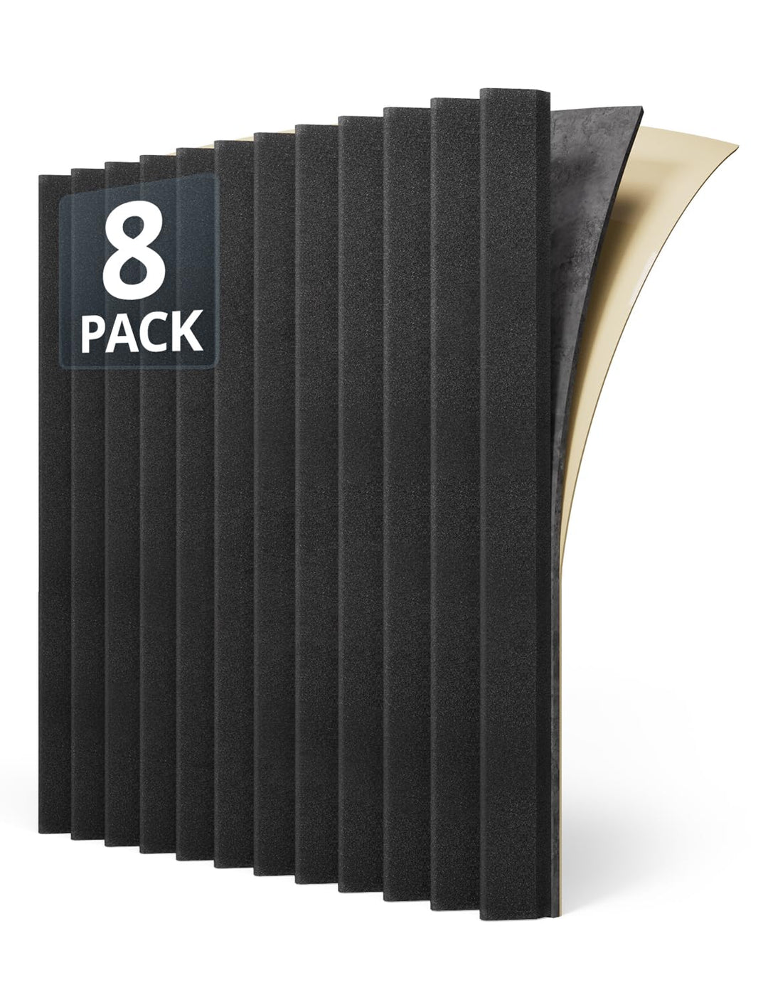 Kuchoow Schallschutz Akustikschaumstoff Wand mit Dämmung Schweres Vinyl, 8 Stück Selbstklebend Akust