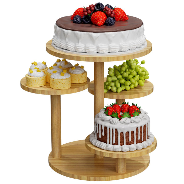 Cupcake Ständer 4-Stöckiger Dessertständer für 30 Cupcakes, Runder Holzturm-Display, Premium-Halter,