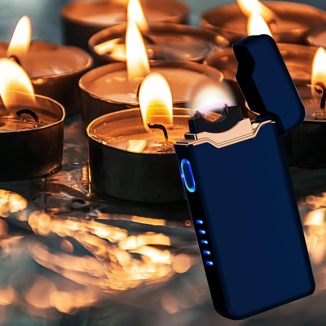 Elektrisches Feuerzeug Plasma Feuerzeug USB-C Wiederaufladbar mit Metallgehäuse Ladestandsanzeige fü