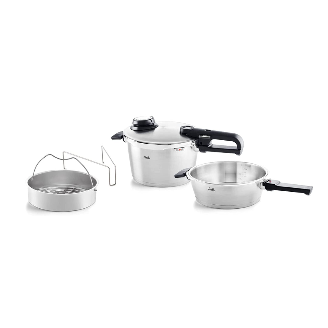Fissler Vitavit Premium / Schnellkochtopf-Set, 4-teilig (4,5l - Ø 22 cm & Schnellbratpfanne 2,5l - Ø