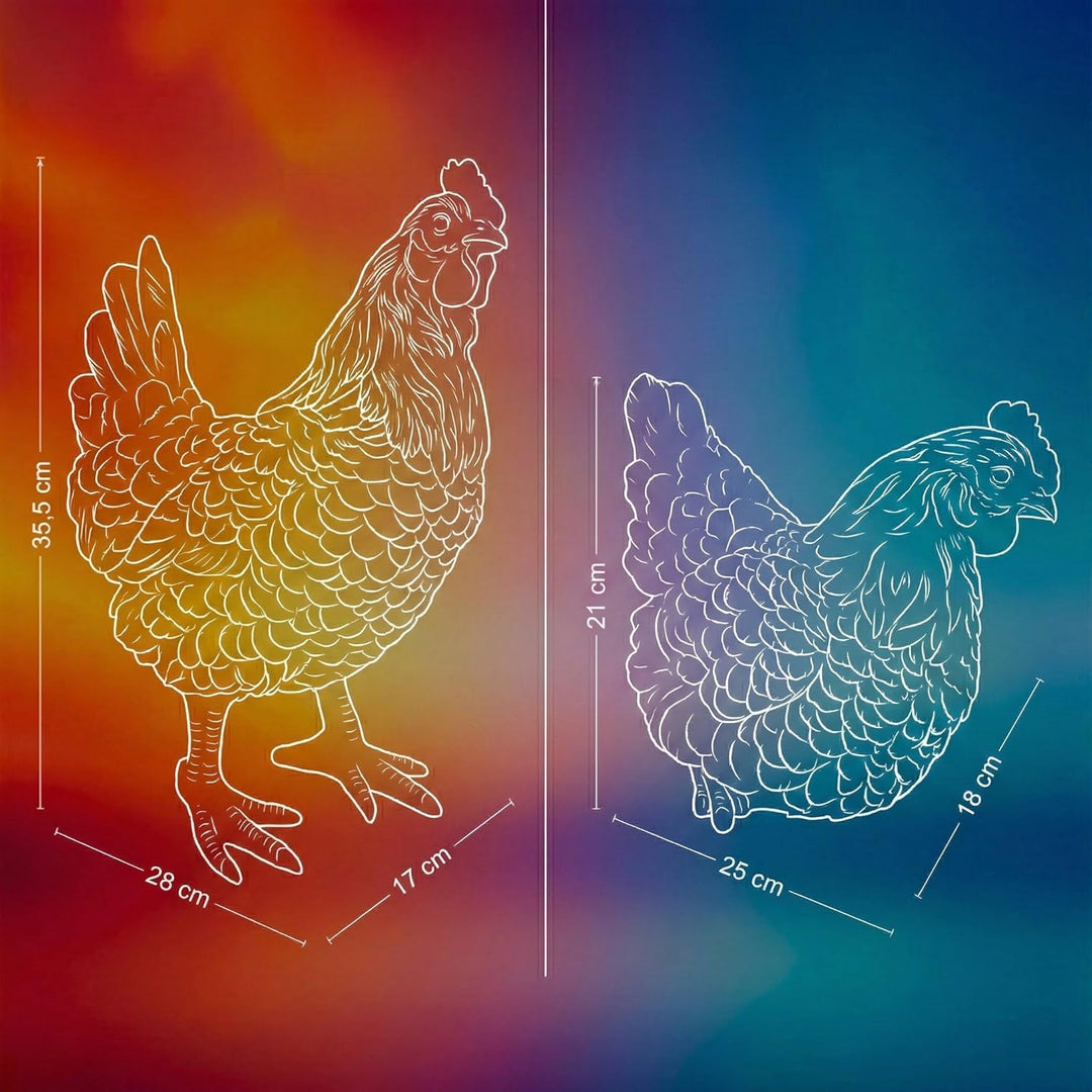 colourliving Deko Hühner DekoDiven einzigartige Huhn Deko für Haus & Garten (Tequila Sunrise, sitzen