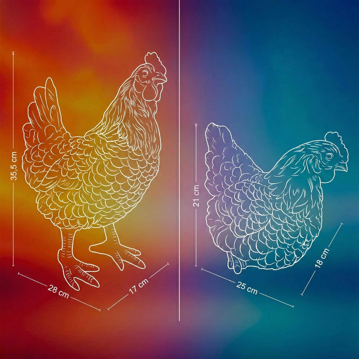 colourliving Deko Hühner DekoDiven einzigartige Huhn Deko für Haus & Garten (Tequila Sunrise, sitzen