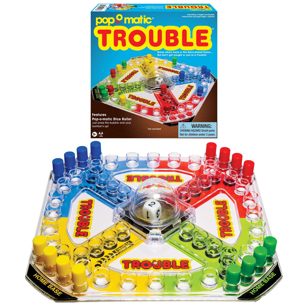 Winning Moves Games 1176 WIN1176 Classic Trouble Brettspiel, Mehrfarbig, Extra Wide