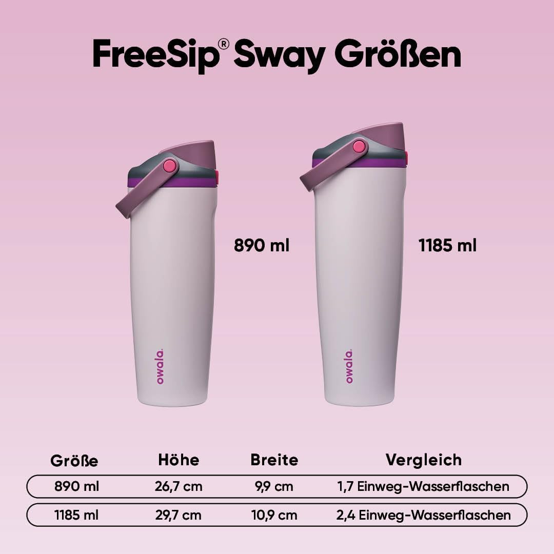Owala FreeSip Sway Isolierte Edelstahl Trinkflasche mit Strohhalm und 2‑in‑1‑Trinköffnung, 890ml, in