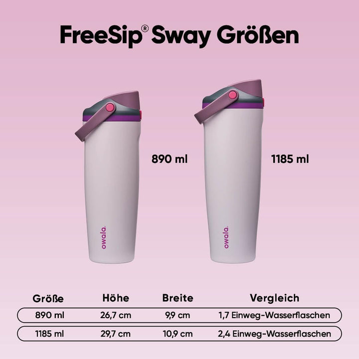 Owala FreeSip Sway Isolierte Edelstahl Trinkflasche mit Strohhalm und 2‑in‑1‑Trinköffnung, 890ml, in