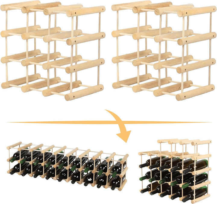 Weinregal Modular TANNE, für 24 Flaschen oder mehr, Flaschenregal, Weinständer, Getränkeregal, Flasc